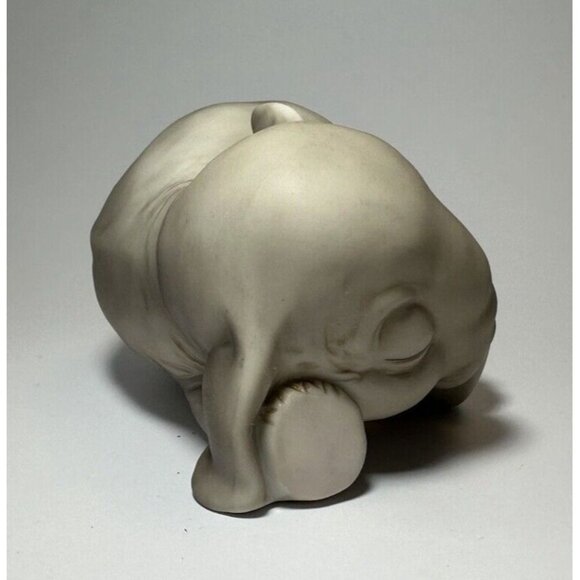 Sleeping Elephant Ceramic Artaffects Grey Napping Trunk Curled Up 1990 - Picture 5 of 8